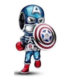 Marvel The Avengers Captain America Charm,Charms fit Pandora Bracelet Necklaces